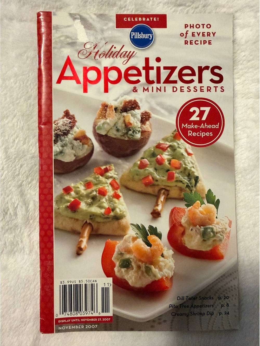 Pillsbury Holiday Appetizers & Mini Desserts Cookbook Magazine November 2007